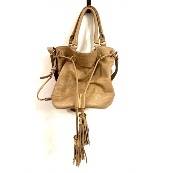 NWOT See by Chloe Vicki Taupe Leather Bucket Bag Gold Tone Details - Picture 1 of 13